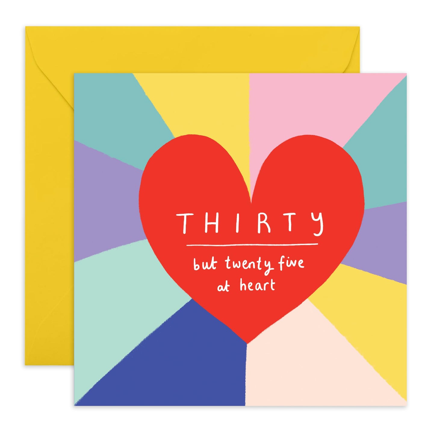 Hilarious 30th Birthday Card - 'Rainbow Heart' - Presents for Friend, Best Buddies, Mate, Colleagues, Bestie, Neighbours, Family, Relative, Cousin - Feeling 25 - Comes with Fun Stickers