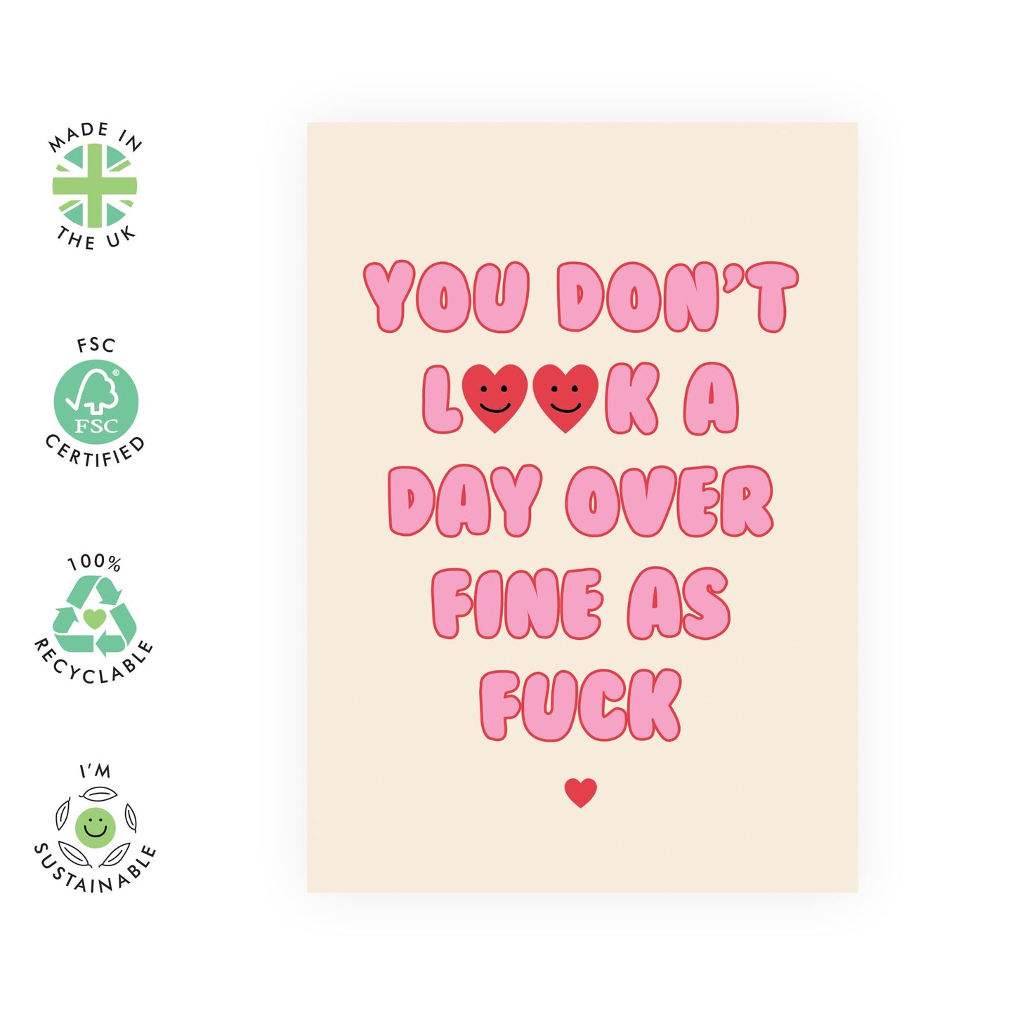Girlfriend Birthday Cards Funny - You Don't Look A Day Over - Sweet Birthday Cards For Wife Husband Partner - Hilarious Greeting Cards - Gifts For Women - Comes With Stickers - By Central 23