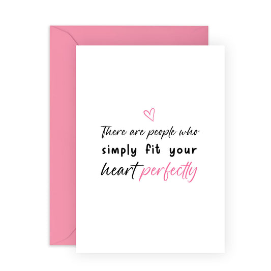 I Love You Card For Men Women - Fit Your Heart Perfectly - Sweet Greeting Cards For Couple Partner Husband Wife - Best Friend Birthday Card - Thank You Cards - Comes With Stickers - By Central 23