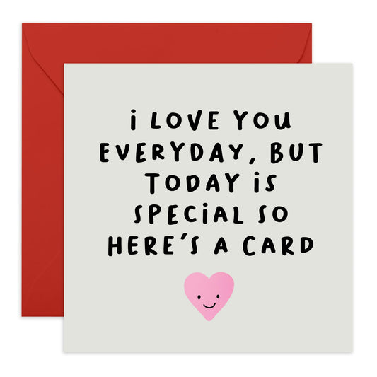 Birthday Cards For Her Him - I Love You Everyday - Husband Wife Birthday Greeting Card - Love Cards For Him Her - Gift For Fiance - Comes With Stickers By Central 23