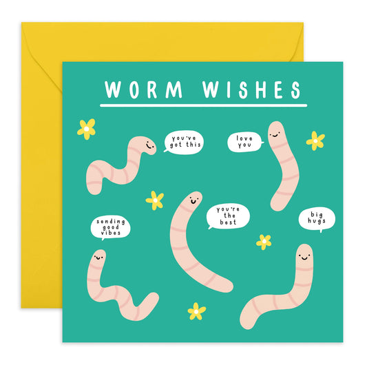 Birthday Cards For Him Her - Worm Wishes - Funny Birthday Cards For Mum Dad - Daddy Mummy - Brother Sister - Funny Greeting Card Aunt Uncle - Comes With Stickers - By Central 23