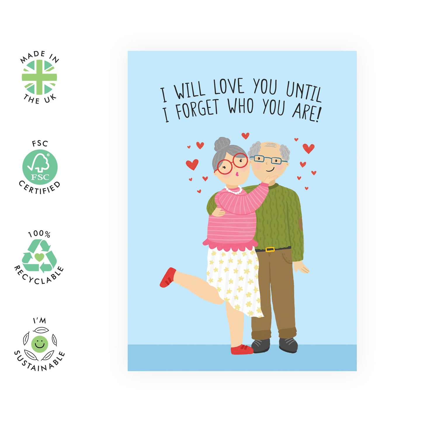 Romantic Anniversary Card - 'I Love You Til I Forget Oldies' - Gifts for Wife, Husband, Him, Her, Partner, Married Couples, Spouse, Mr, Mrs, Grandparents - Valentines Day - Comes with Fun Stickers