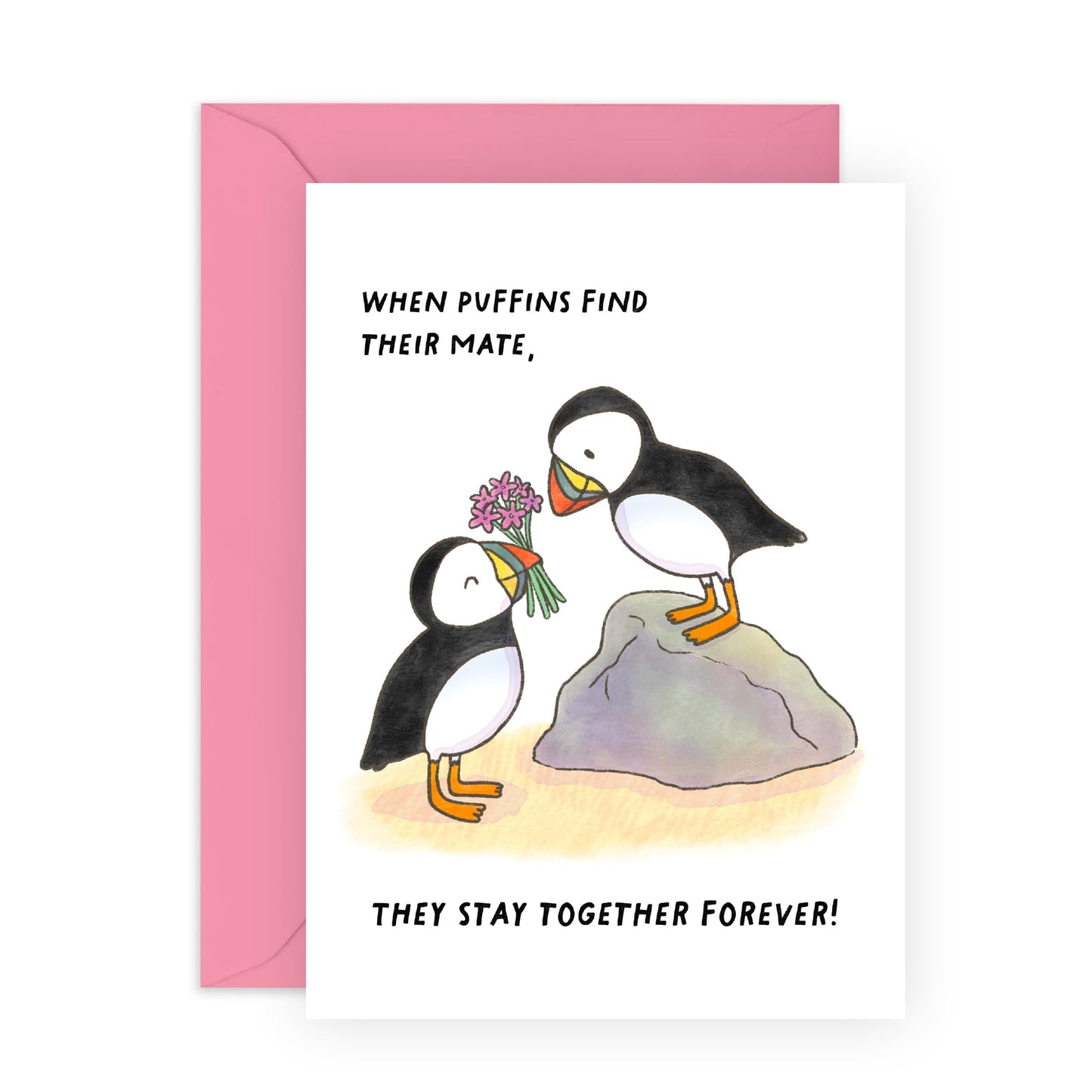 Cute & Romantic Anniversary Card - 'Stay Together Forever' - Anniversary & Valentines Gifts for Couples, Parents, Husband & Wife - Perfect Pair - Comes with Fun Stickers