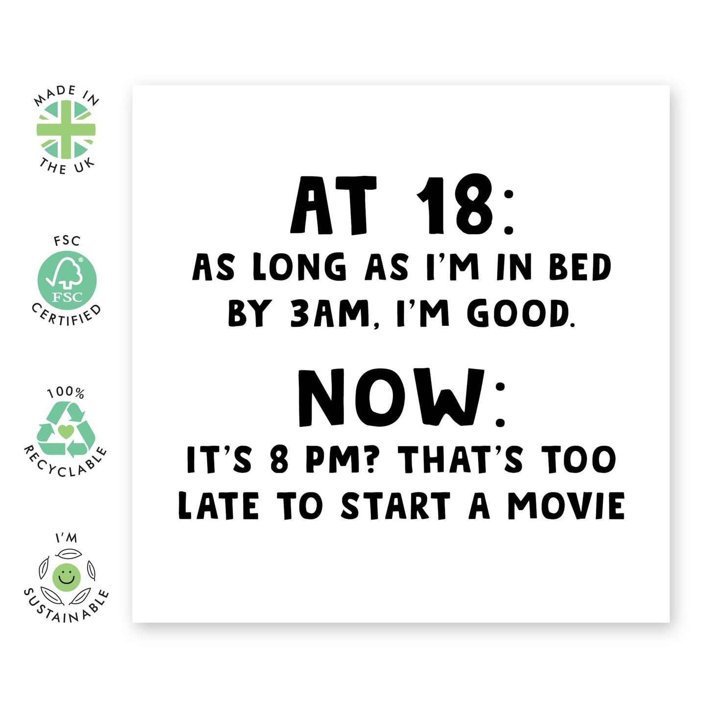 Funny Greeting Card - 'At 18 Vs Now - Gifts for Besties, Best Friends, Mates, Buddies,Bro, Bruv, Sister, Sis, Girlfriend, Boyfriend, Coworker - Then & Now- Comes with Fun Stickers