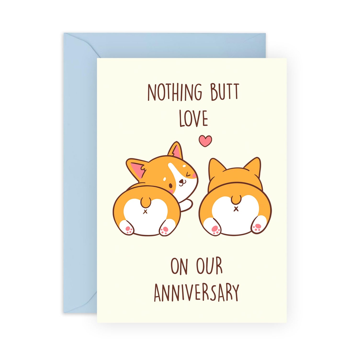 Anniversary Card For Wife Husband Partner - Happy Wedding Anniversary Cards For Boyfriend Girlfriend Him Her - Corgi Sausage Dog Card - Gifts For Men Women - Comes With Fun Stickers - By Central 23