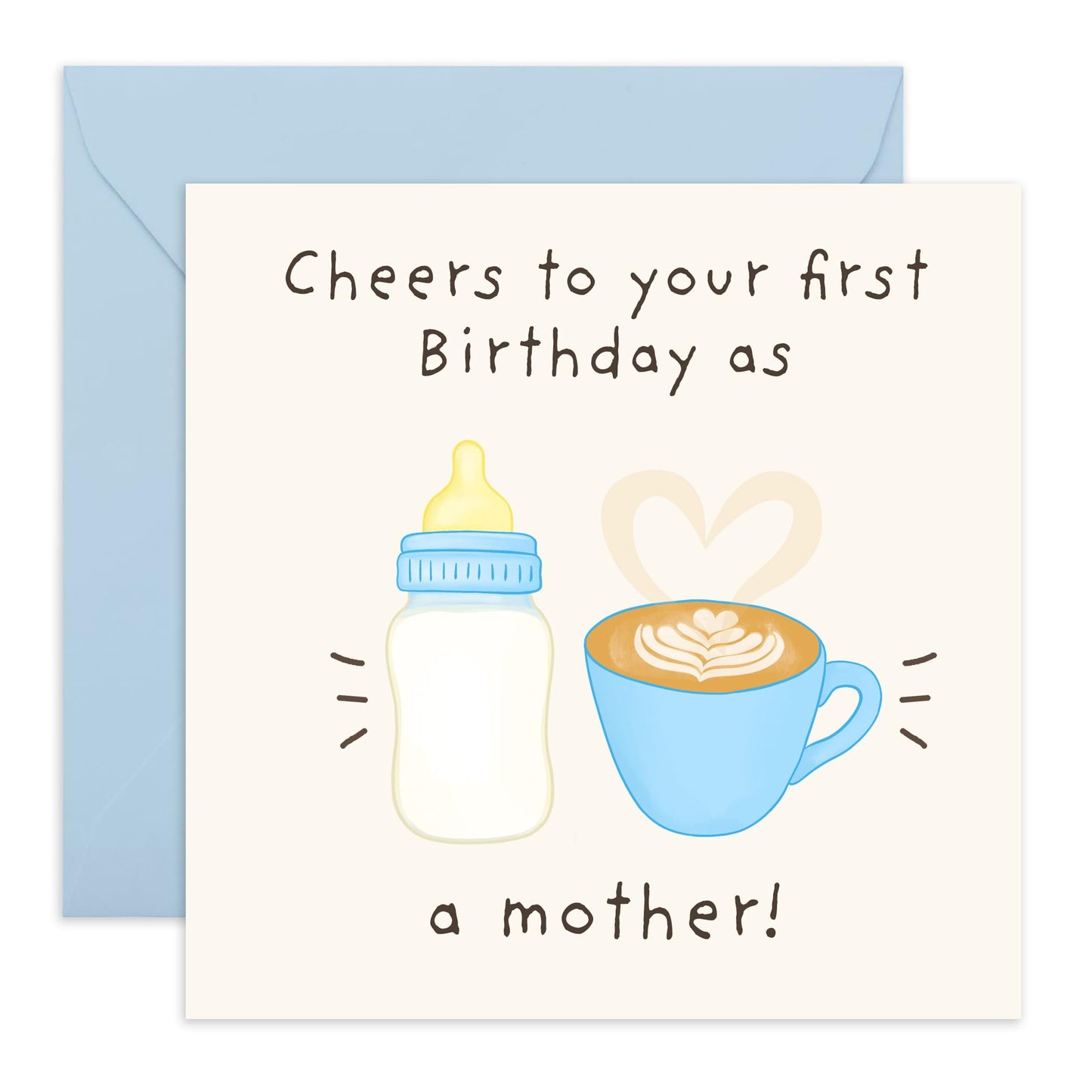 First Year of Motherhood Congratuations Card - "Cheers to Making It Through" - New Mum Greeting Card for Her, Partner, Sister, Colleagues - Parenting Milestone Celebration