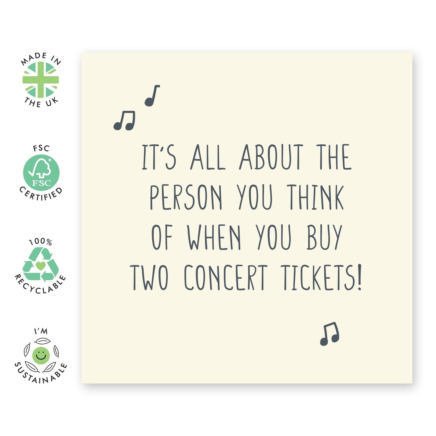 Greeting Card for Friends –Music Concert-Themed Card for Convert Buddy, BFF, Mates, Partners, Girlfriend, Boyfriend, Gig Lovers, Him, Her, Party People - Comes with Fun Stickers