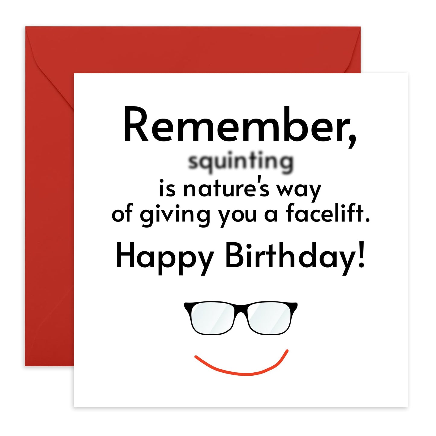 Birthday Card For Him Her - Nature's Face Lift Glasses - Naughty Birthday Cards For Men Women - Gifts For Friend Bestfriend - From Friend Bff - Comes With Stickers By Central 23