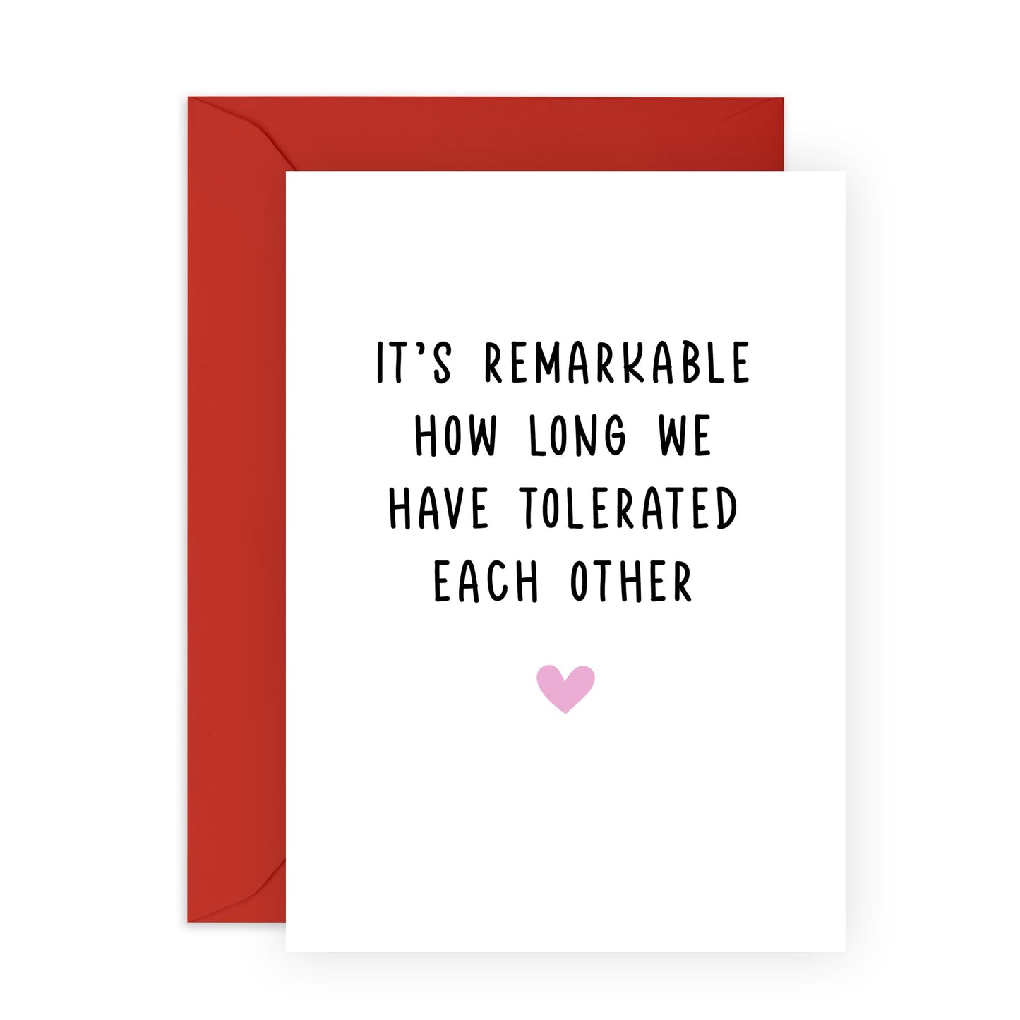 Wedding Anniversary Card For Husband Wife - We Have Tolerated Each Other - Romantic Anniversary Cards For Boyfriend Girlfriend - Valentines Day Card For Couples - Comes With Stickers - By Central 23