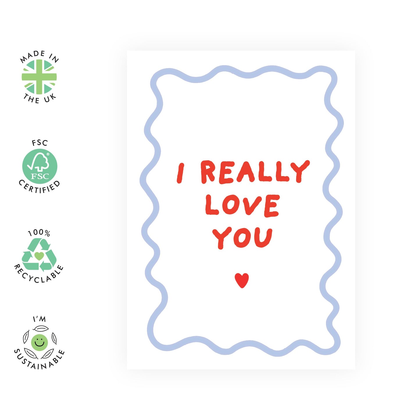 I Love You Card For Special Friend - I Really Love You - Boyfriend Anniversary Card - Valentines Day Cards For Girlfriend - Sweet Love Note - Comes With Stickers By Central 23