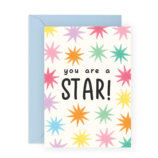 You Are Loved Cards - You're A Star! - Congratulations Card For Son Daughter - Good Job! Well Done! Greeting Cards - Promotion, Play, Graduation - Comes With Stickers By Central 23