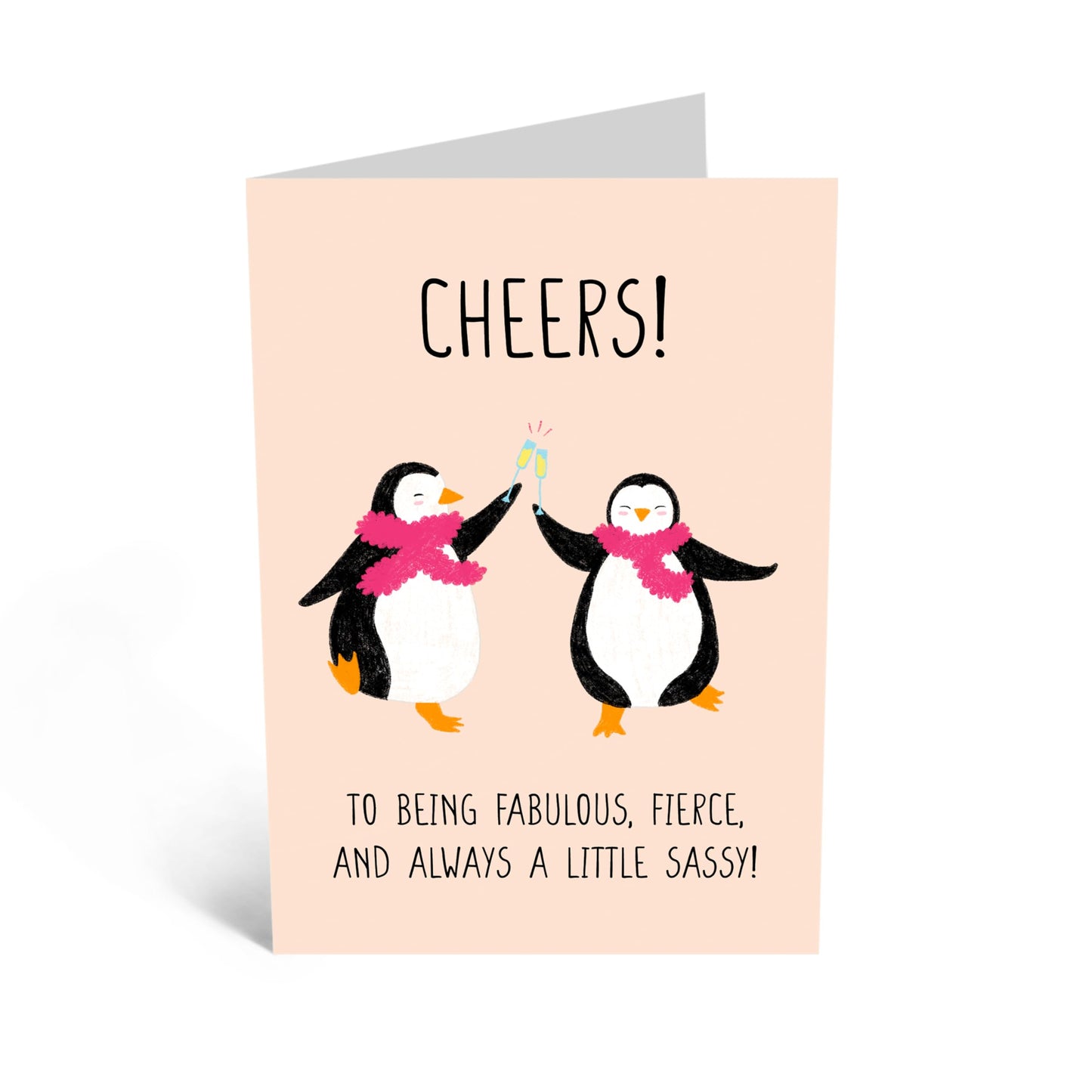 Greeting Card - 'FABULOUS PENGUIN BESTIES' - Perfect for Celebrating a Fabulous Friendship with a Fun Twist - Ideal for Best Friends, Penguin Lovers, BFFs, Besties - Comes with Stickers By Central 23