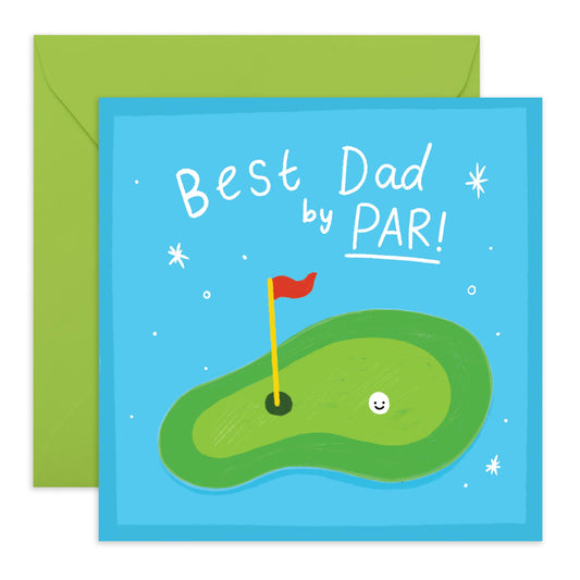 Central 23 Greeting Card - 'BEST DAD GOLFING' - For Dads, Daddy's, Fathers Who Love to Tee Off - Dad Gifts for Him - Celebrate His Passion for Golf with a Fun Twist - Comes with Stickers