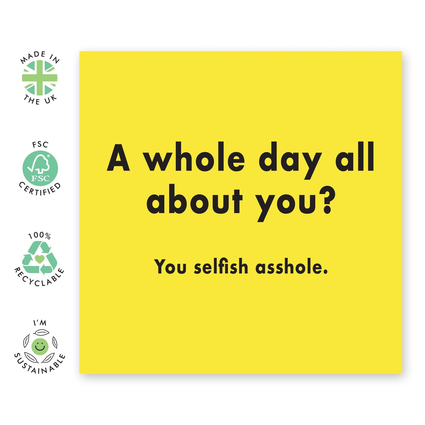 Central 23 Sister Birthday Card Sarcasm Humour - A Whole Day About You - Funny Wife Anniversary Cards - Mother's Day Card For Mum Aunt - Rude Gifts for Best Friend - Comes With Stickers