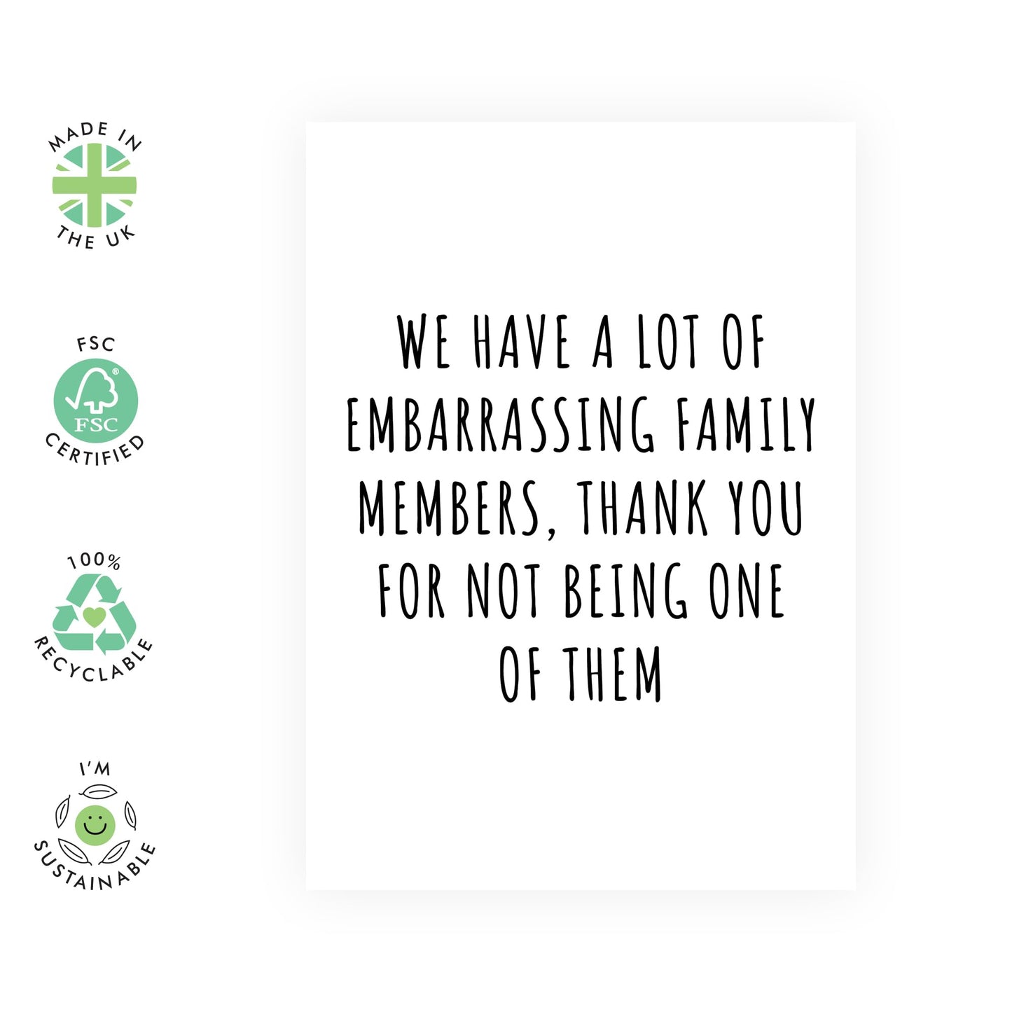 Funny Thank You Card For Men Women - Embarrassing Family Members 2 - Cheeky Appreciation Card For Cousin - Humour Gifts For Him Her - For Uncle Aunt - Comes With Fun Stickers By Central 23
