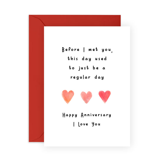 Anniversary Card For Couple - Before I Met You - Sweet Husband Anniversary Card - Boyfriend Anniversary Cards - I Love You Gifts For Girlfriend Wife Partner - Comes With Stickers By Central 23