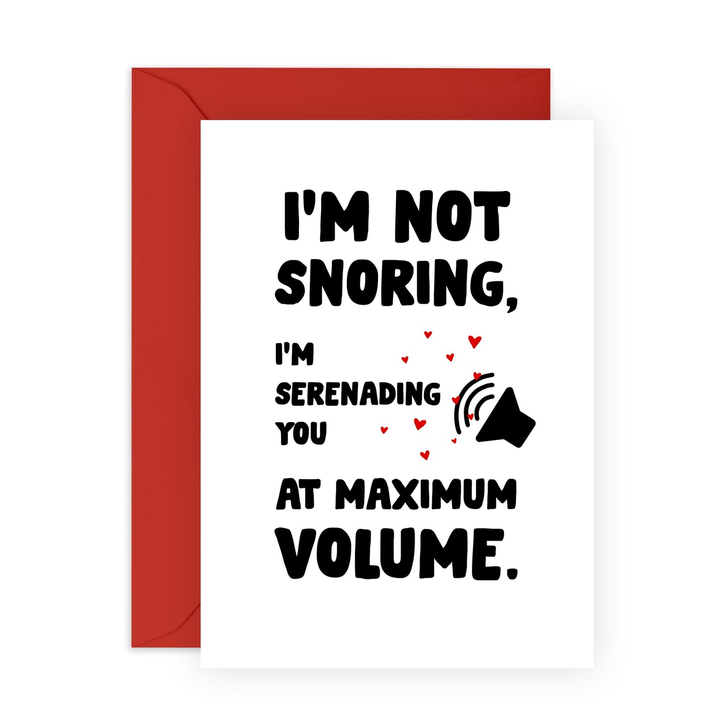 Funny Anniversary Card - Snoring Serenade - Humorous Romantic Valentines Day Card for Husband, Wife, Boyfriend, Girlfriend, Spouse, Married Couples, Babe, Fiance, Other Half - Comes with Stickers