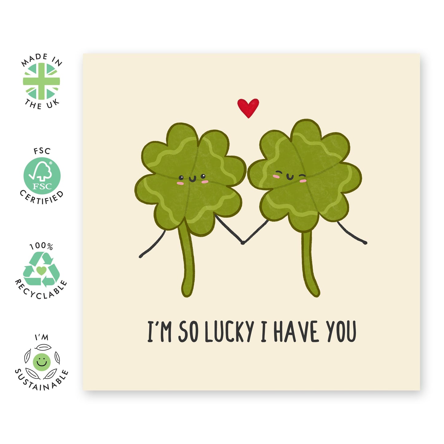 Anniversary Card Couple - So Lucky I Have You - Valentines Day Card Girlfriend Boyfriend - Greeting Cards Fiance - Husband Wife - Sweet Greeting Cards - Comes With Fun Stickers By Central 23
