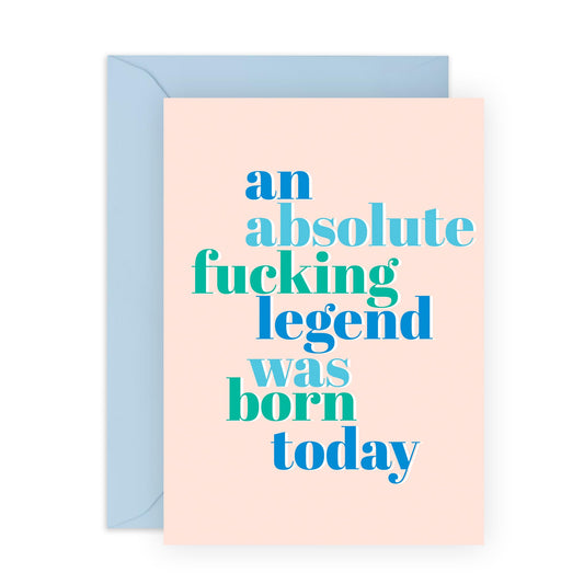 Wife Mothers Day Card From Husband - Absolute Legend Was Born Today - Birthday Cards For Girlfriend Boyfriend Mum Dad - Gifts For Him Her Men Women - Comes With Fun Stickers By Central 23