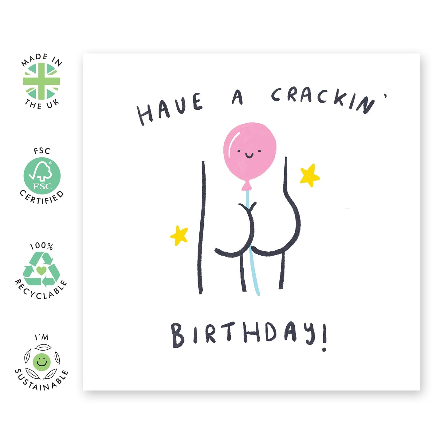 Funny Birthday Card - 'HAVE A CRACKIN' BIRTHDAY!' - Perfect for Celebrating with Humor and Fun - Ideal for Friends Family Besties BFFs Girlfriend Boyfriend - Comes With Stickers By Central 23