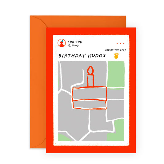 Honoring Birthday Card - 'Birthday Kudos' - Gifts for Him, Her, Women, Men, Friend, Coworker, Colleague - Cake & Appreciation - Comes with Fun Stickers