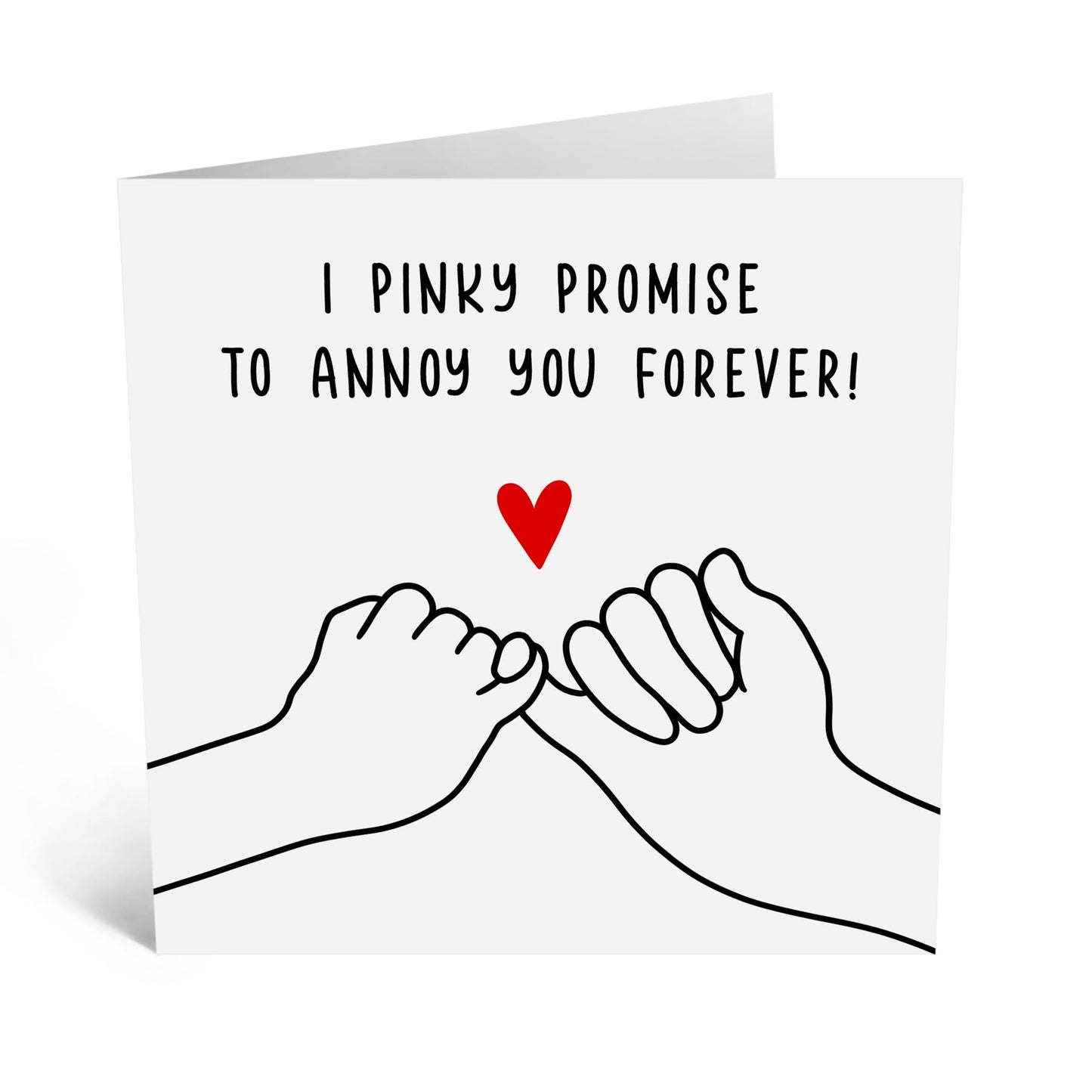 Engagement Card For Fiance - Pinky Promise To Annoy You Forever - Sweet Anniversary Card For Wife Husband - Valentine Cards For Couple - Comes With Cute Stickers