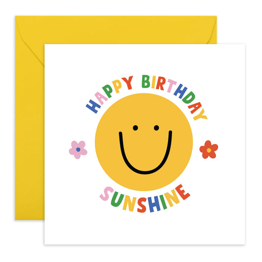 Birthday Card - 'Sunshine' - For Anyone - Bright and Cheerful - Perfect for Celebrating a Special Birthday with Warmth and Joy - Make Their Day Extra Special - Comes with Fun Stickers by Central 23