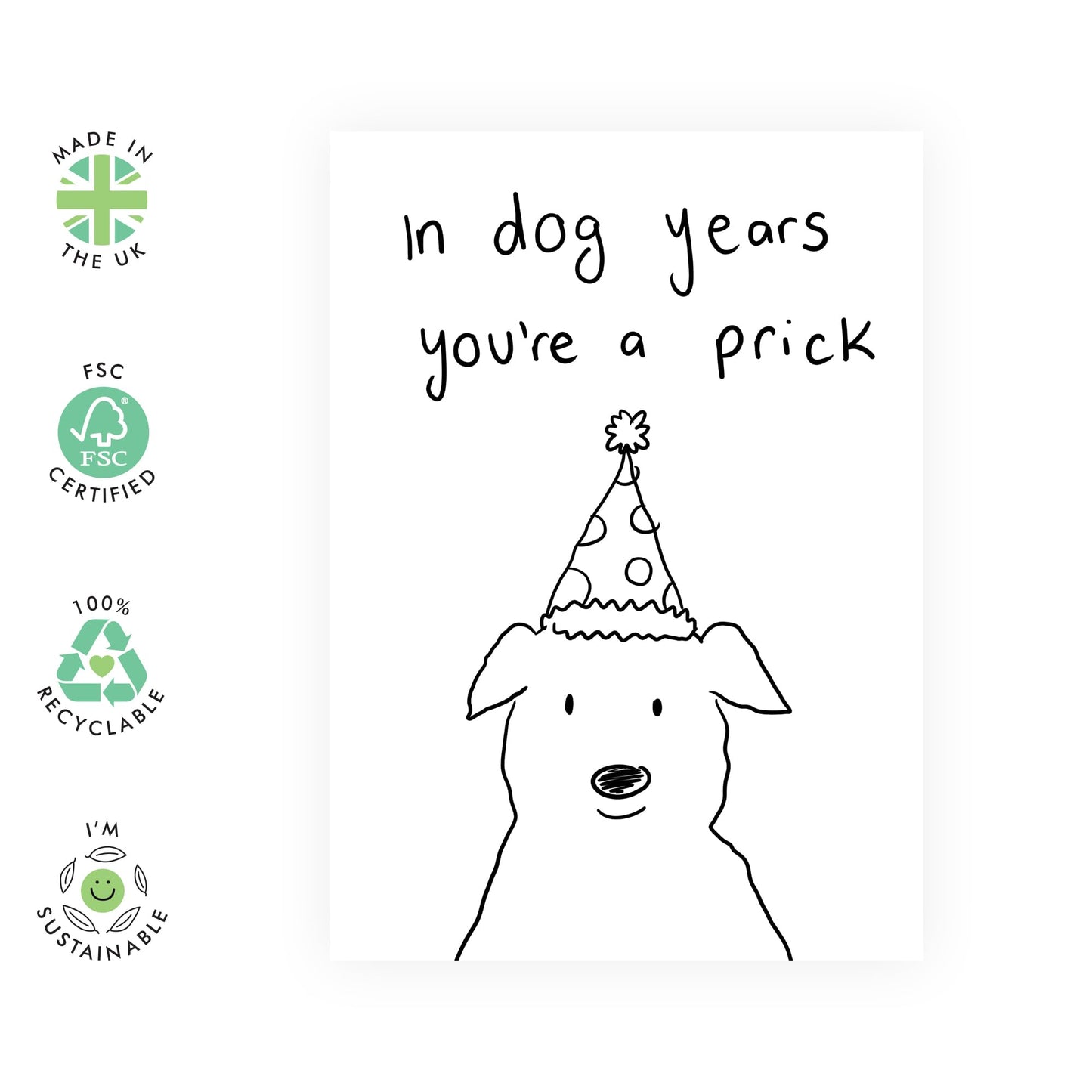 Rude Birthday Card For Men - In Dog Years - Brother Birthday Cards - Dog Birthday Card - Funny Greeting Card Gifts For Friends - Comes With Stickers - By Central 23