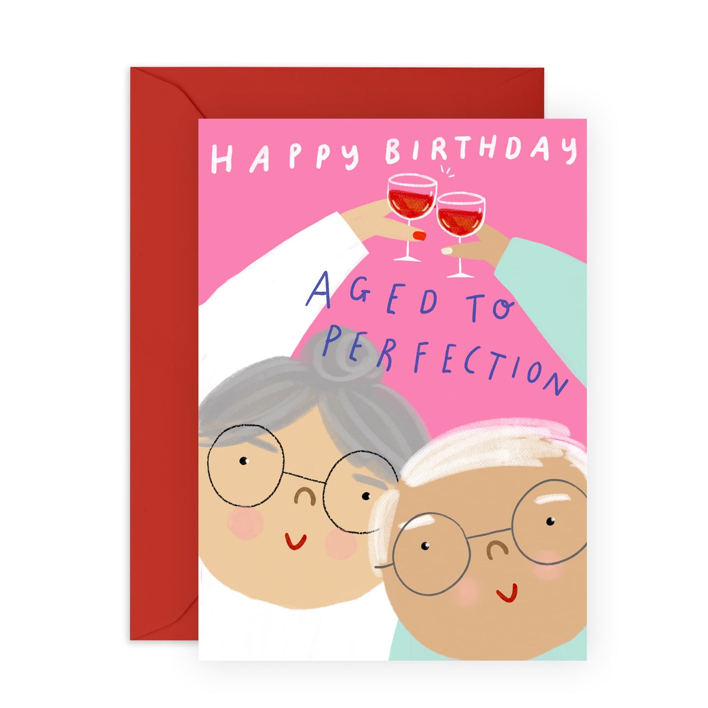 Birthday Card - 'AGED TO PERFECTION' - Perfect for Celebrating Milestones with a Touch of Class - Ideal for Friends Family and Anyone Who Appreciates Growing Older - Comes With Stickers By Central 23