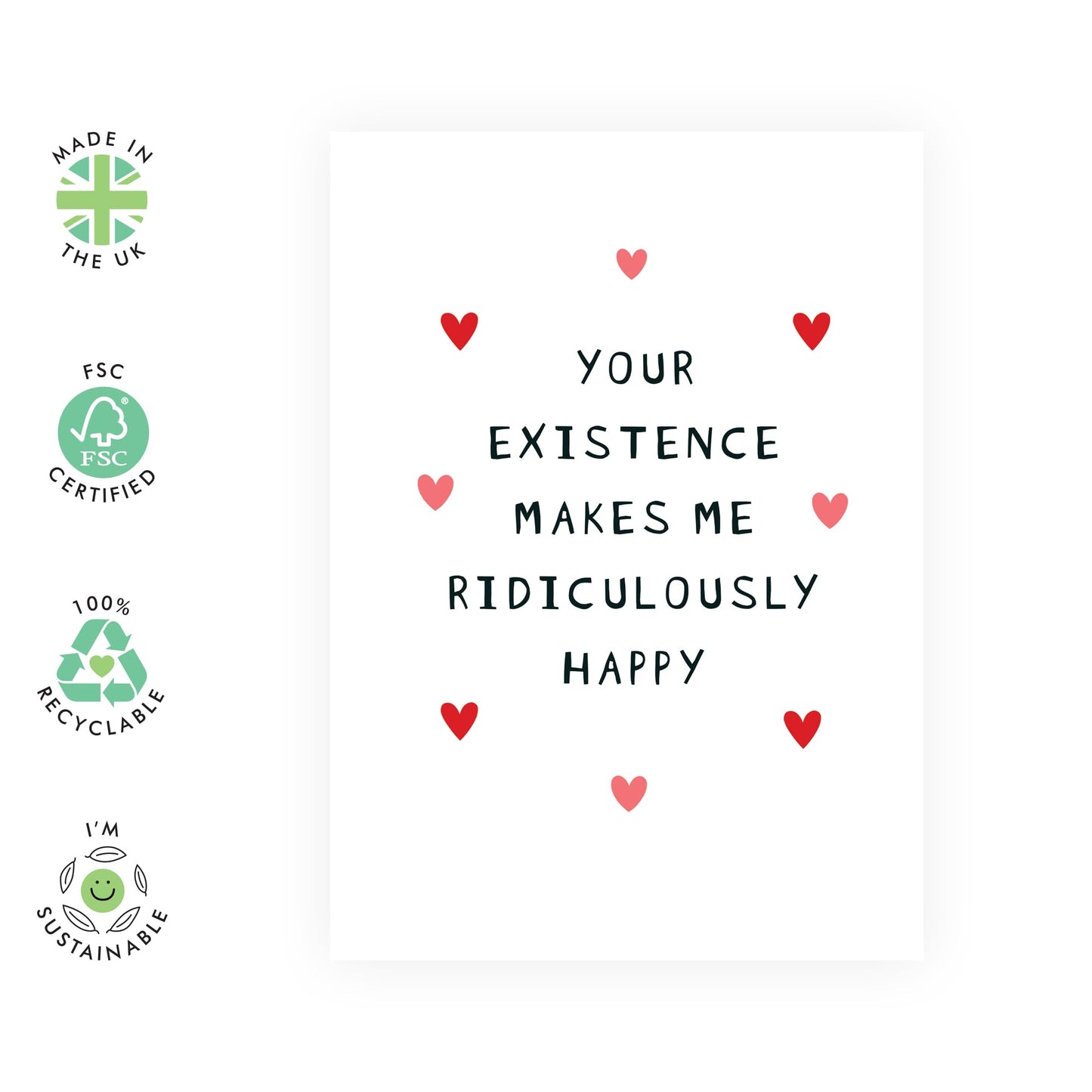 Boyfriend Birthday Card - Your Existence Makes Me Нарру - Sweet Love Cards For Girlfriend Wife - Anniversary Card For Husband - Valentines Day Cards - Comes With Cute Stickers By Central 23