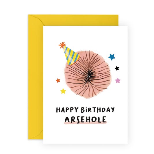 Hilarious Birthday Card - 'Ars*ole' - Gifts for Best Friends, Besties, BFF, Bruv, Lads, Buddies, Mates, Coworkers - Deep Hole - Comes with Fun Stickers