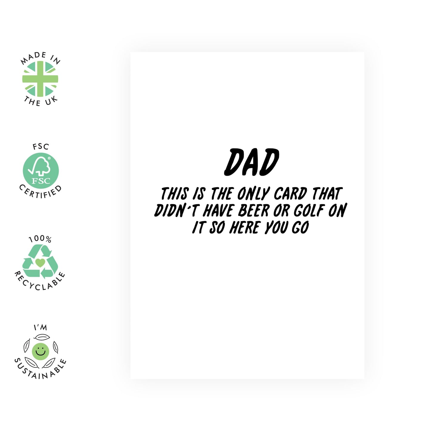 Happy Birthday Daddy Card - Didn't Have Beer Or Golf On It - Funny Greeting Cards For Men Humour - Father's Day Card For Dad - Comes With Stickers - By Central 23
