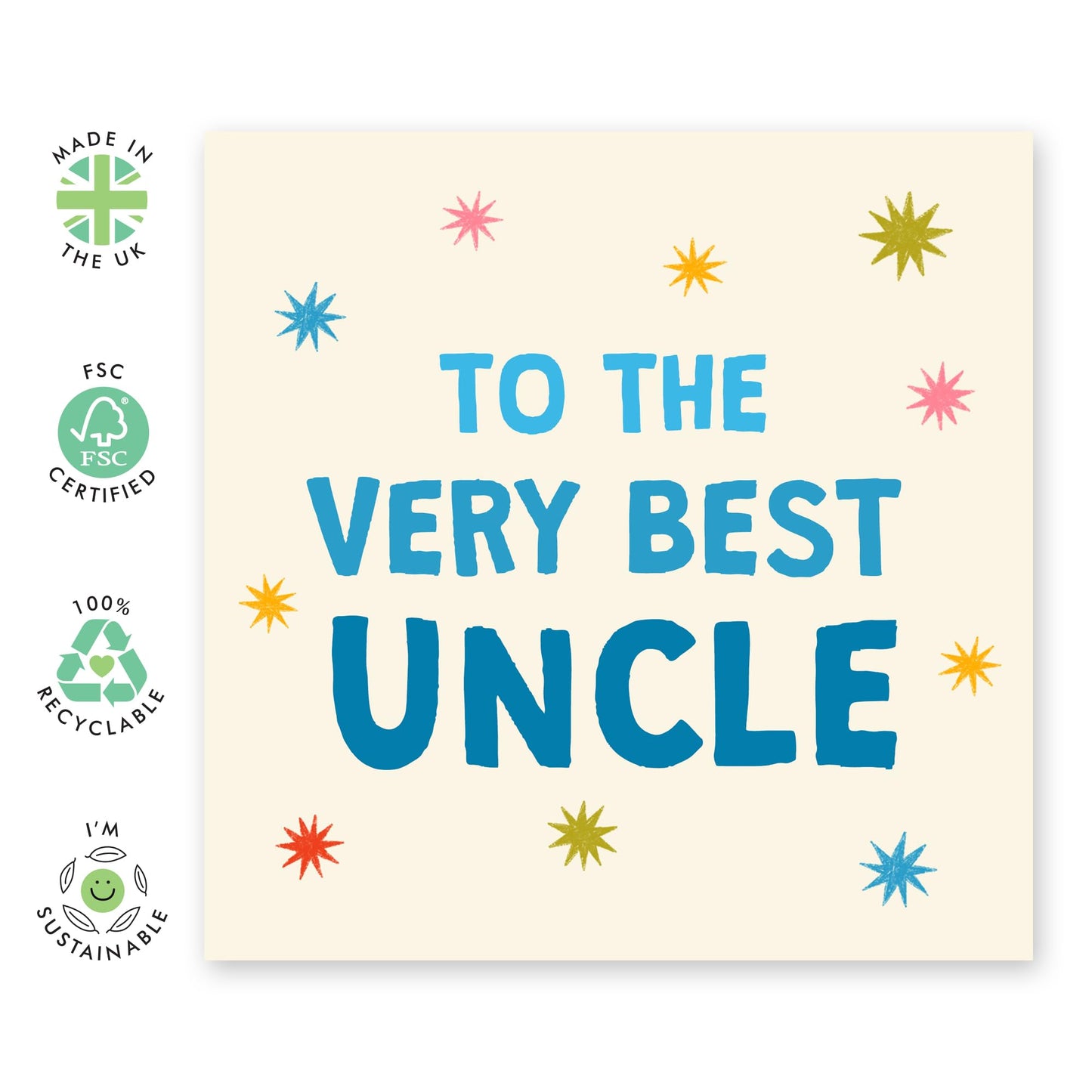 Uncle Birthday Card - To The Very Best Uncle - Happy Birthday Cards For Men - Father's Day Cards For Uncle From Niece Nephew - Gifts For Him - Comes With Stickers And Envelope By Central 23