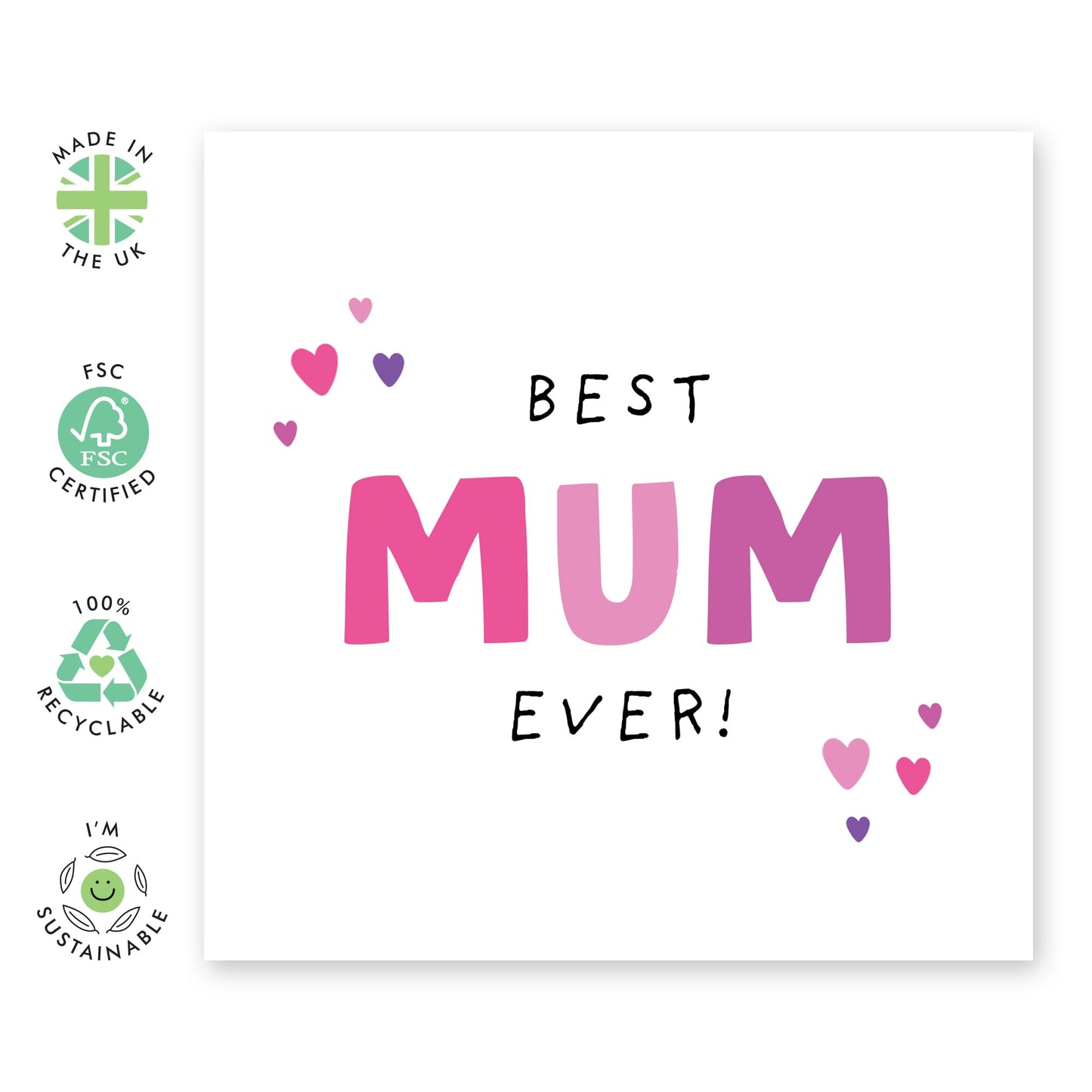 Happy Birthday Mum Card - Best Mum Ever! - Mother's Day Card For Women - I Love You Gifts For Mama Mummy - Thank You Appreciation Cards For Her - Comes With Stickers And Envelope By Central 23