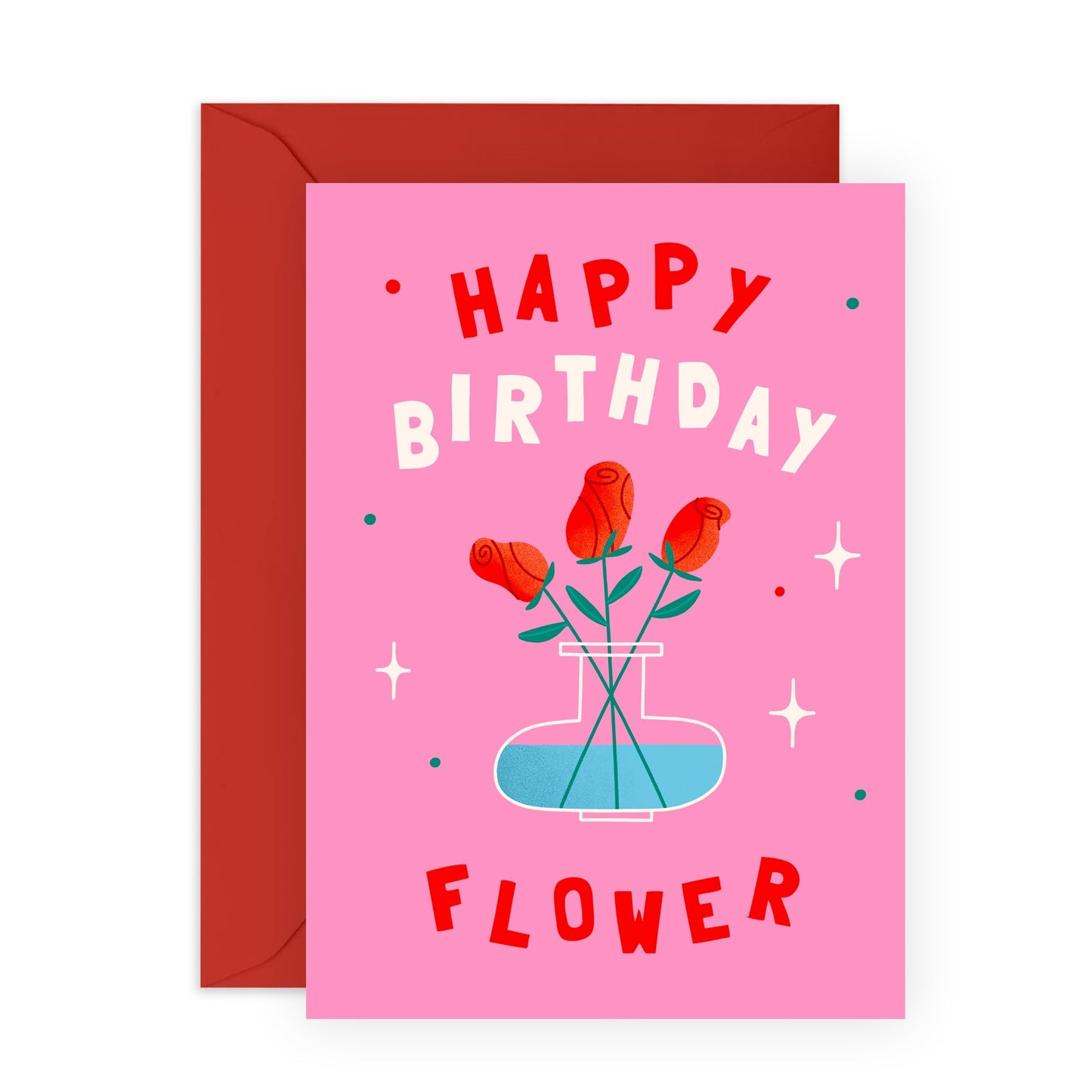 Birthday Card For Her - Happy Bday Flowers - Wife Birthday Cards - Floral Cards Female Friends - Gift For Women - Comes With Fun Stickers By Central 23