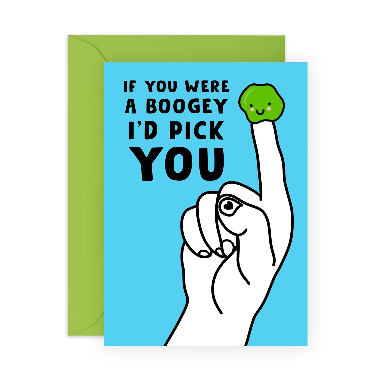 Hilarious Greeting Card - 'Boogey' - Funny Gift for Married Couples, Wife, Husband, Spouse, Partner, Him, Her, Girlfriend, Boyfriend- I Pick You - Comes with Fun Stickers