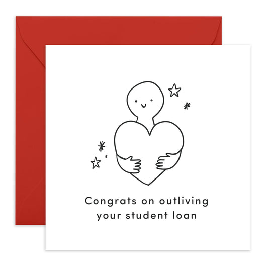 Rude Birthday Cards For Men - Congrats On Outliving Your Student Loan - Funny Birthday Greeting Cards For Women - Friends Birthday Card - For Brother Sister - Comes With Stickers By Central 23