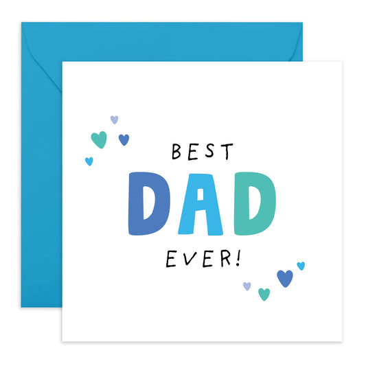 Happy Fathers Day Card From Daughter Son - Best Dad Ever! - Dad Bday Card - Birthday Card For Dad - Sweet Thank You Appreciation Gifts For Him Men Papa Pop - Comes With Fun Stickers By Central 23
