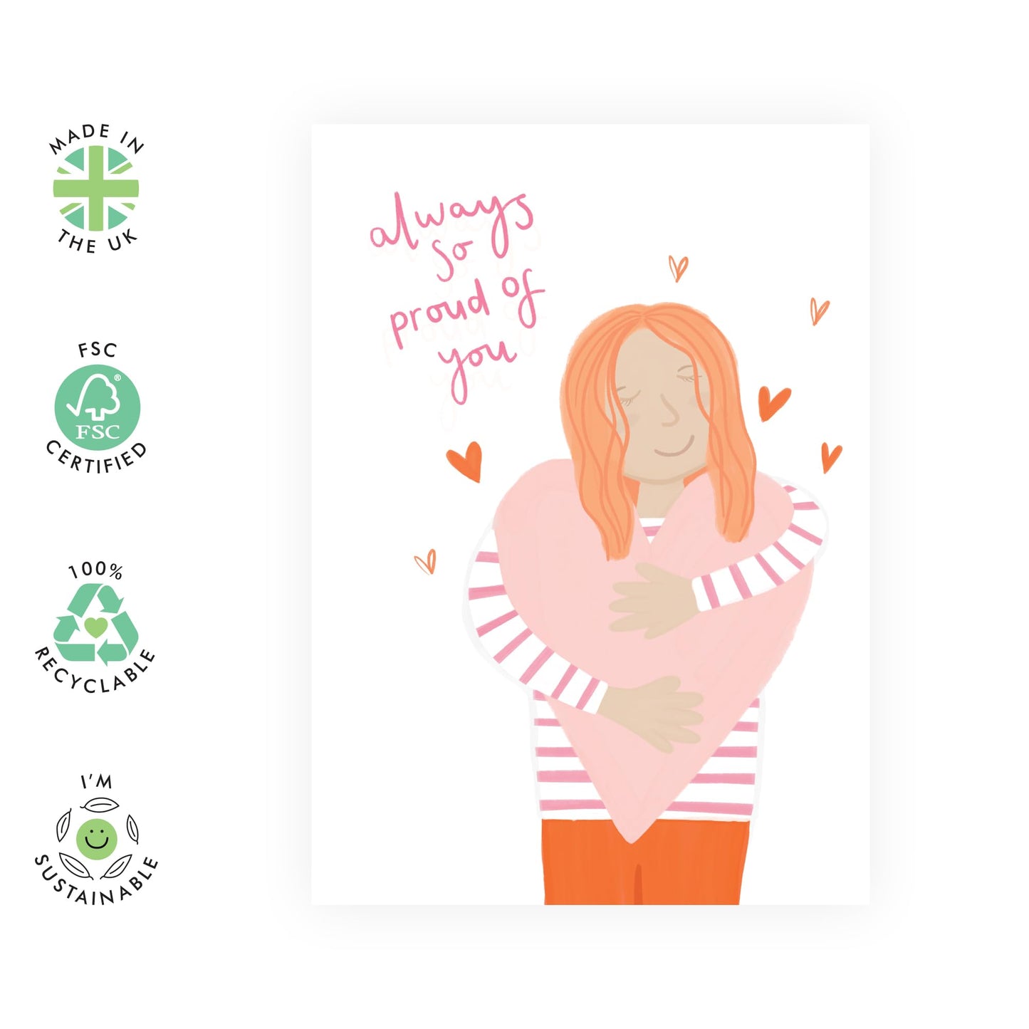 Congratulations Greeting Cards For Women - Always So Proud Of You - Graduation, Job Promotion Celebration Cards For Daughter - Driving Test Exam Goodluck - Comes With Stickers By Central 23