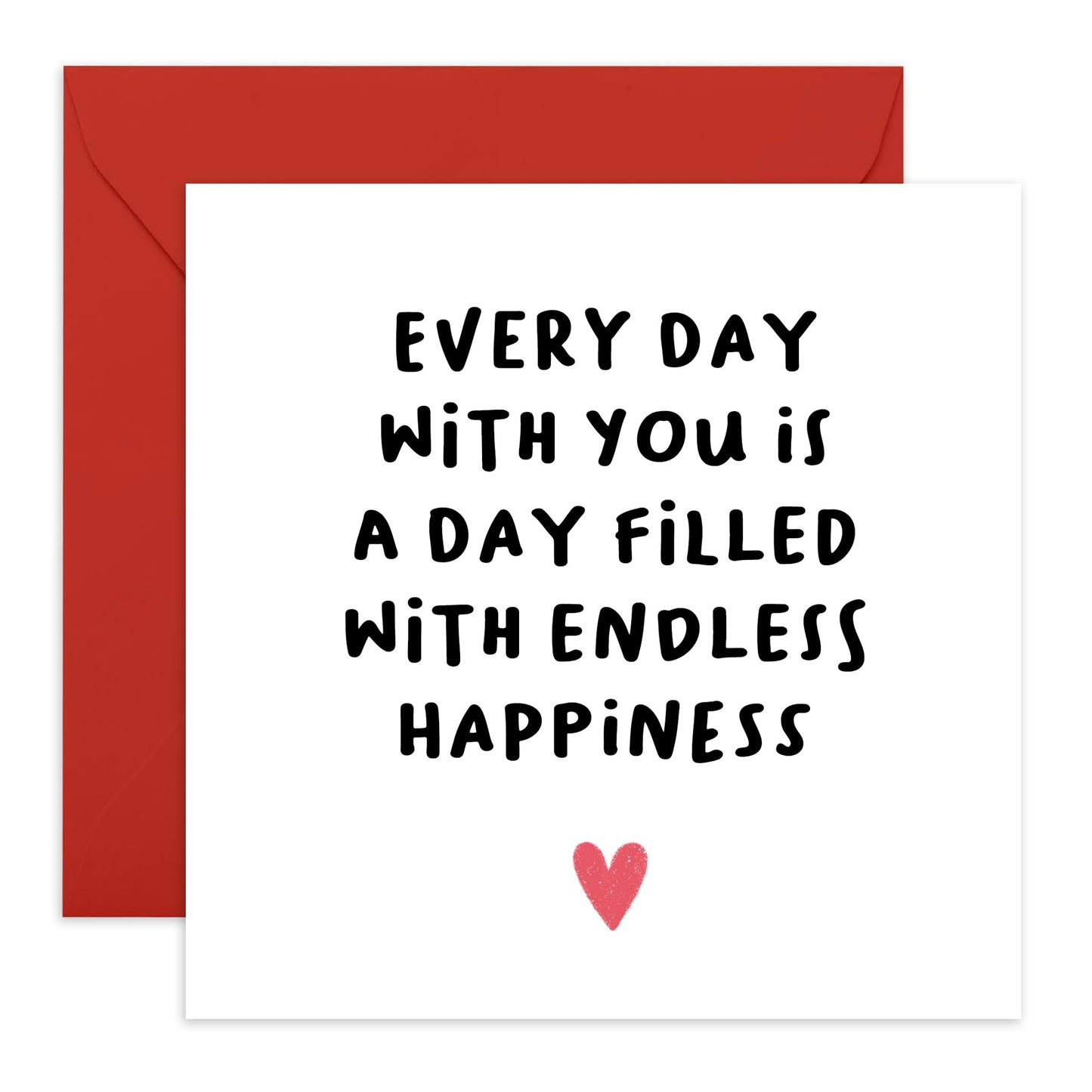 Anniversary Cards For Wife - Every Day Is A Day Filled With Happiness - Husband Birthday Card - Valentine Card For Girlfriend Boyfriend - Gifts For Women - Comes With Fun Stickers - By Central 23