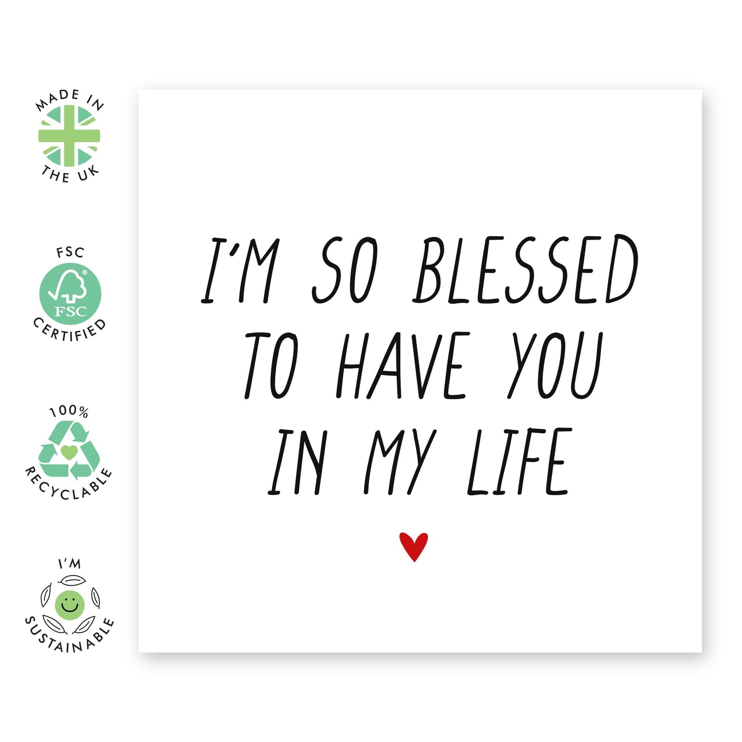 Wife Birthday Card - I'm So Blessed To Have You - Mothers Day Card For Wife - Valentines Card For Husband - Anniversary Card - Gift For Parents Mom Dad Partner - Comes With Cute Stickers By Central 23