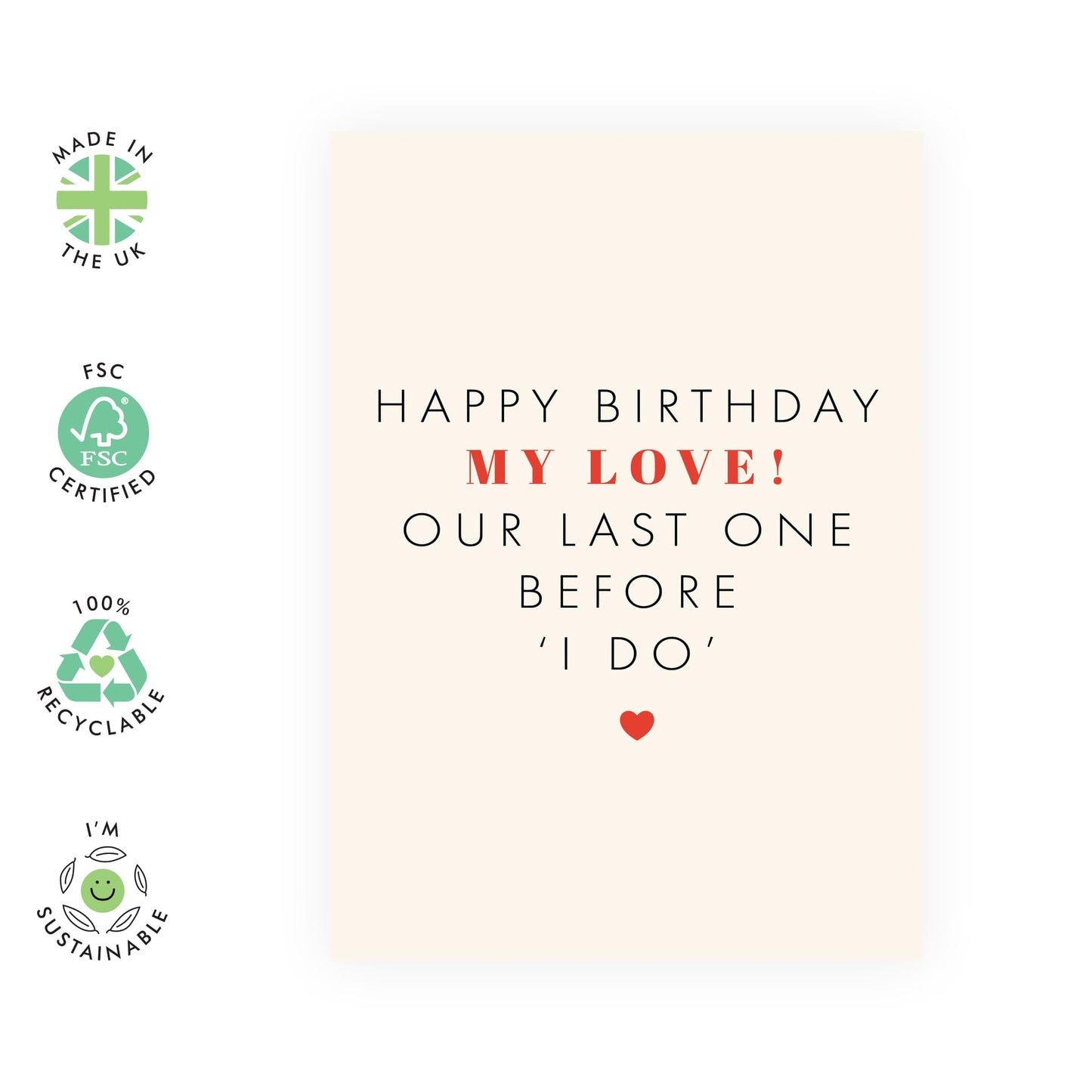 Birthday Greeting Card - 'MY LOVE BEFORE I DO' - Perfect for Adding a Romantic Touch to a Special Birthday - Ideal for Fiancés, Partners, and Soon-to-Be Spouses - Comes with Stickers By Central 23