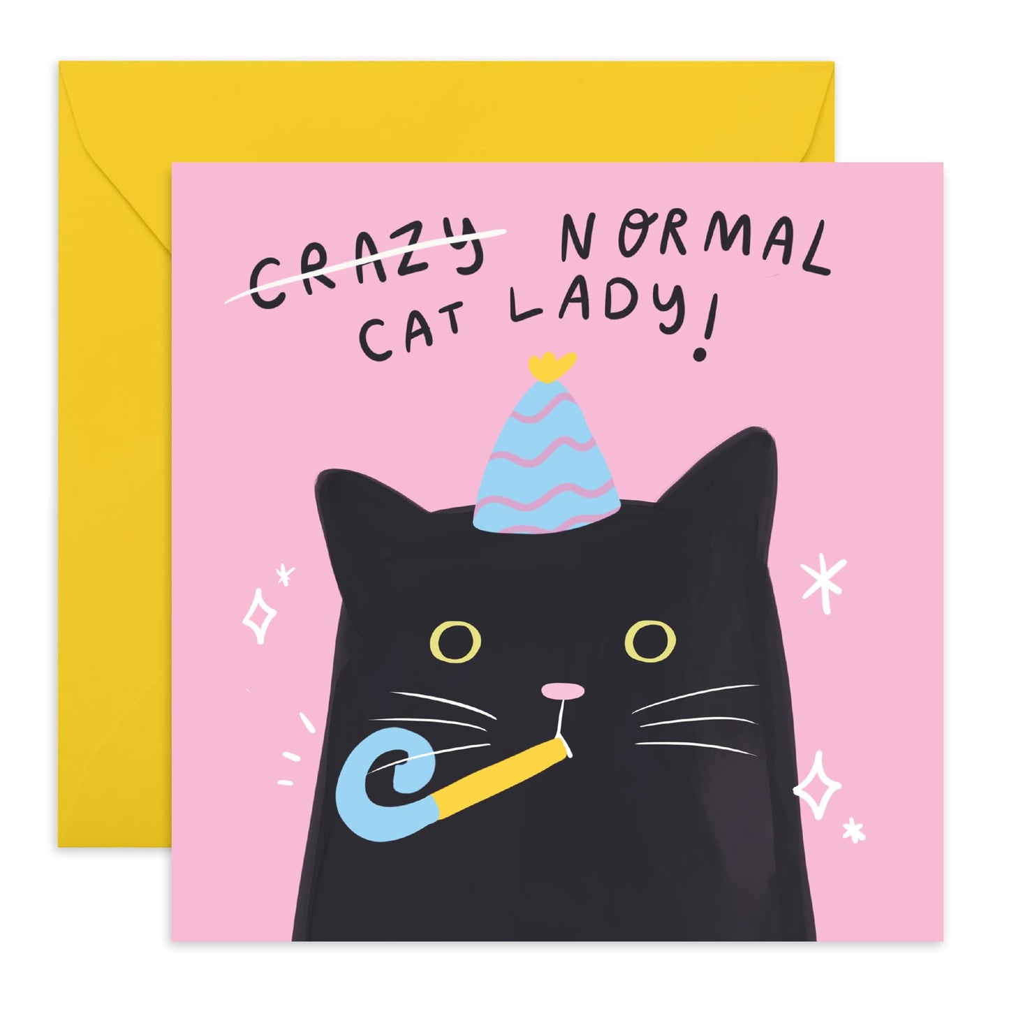 Cat Birthday Card For Women - Crazy Normal Cat Lady - Happy Birthday Greeting Card For Her - Cheeky Gifts For Pet Owner Fur Mum - Comes Wit Fun Stickers By Central 23