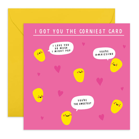 Love Cards For Her Him - Anniversary Card For Couple - I Got You The Corniest Card - Gifts For Husband Wife Girlfriend Boyfriend Partner - Comes With Fun Stickers By Central 23