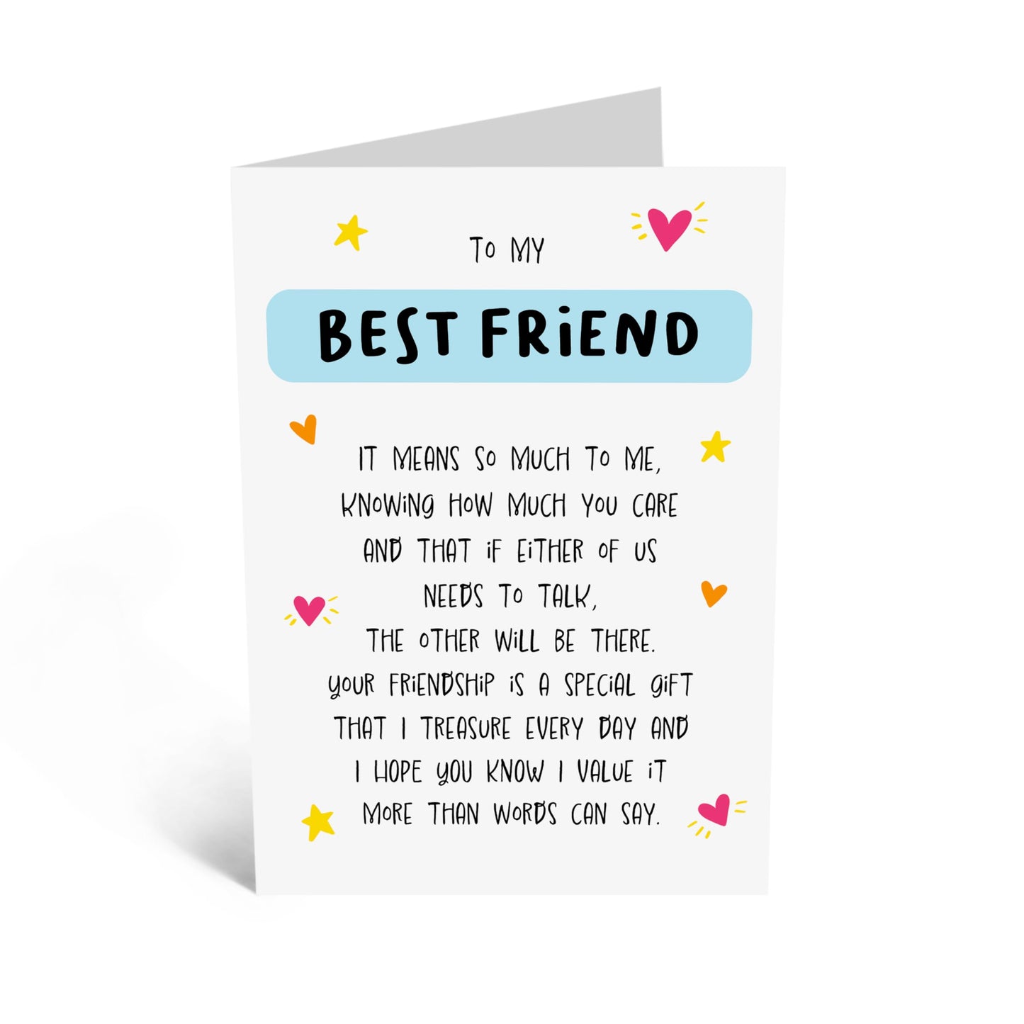 Greeting Card - 'TO MY BEST FRIEND' - Perfect for Celebrating and Cherishing Friendships - Ideal for Expressing Appreciation, Love, and Gratitude on Any Occasion - Comes With Stickers By Central 23