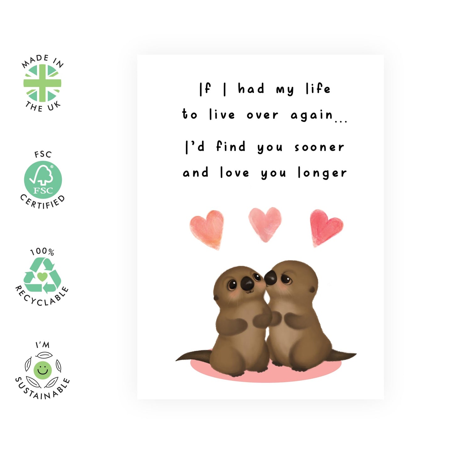 Sweet Anniversary Card - Heartfelt Cards - I Love You Cards For Her Him - Otter Gifts For Girlfriend Boyfriend Husband Wife - Wedding Valentines - Comes With Fun Stickers By Central 23