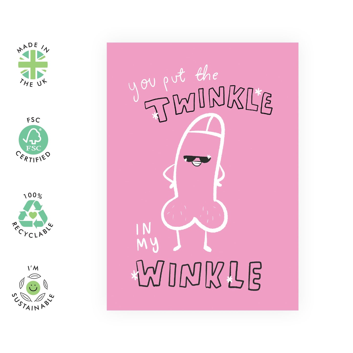 Hilarious Greeting Card - 'Tinkle Winkle Sparkle' - Gifts for Husband, Boyfriend, Him, Partner, Married Couple, Newly Wed - Do The Moves - Comes with Fun Stickers