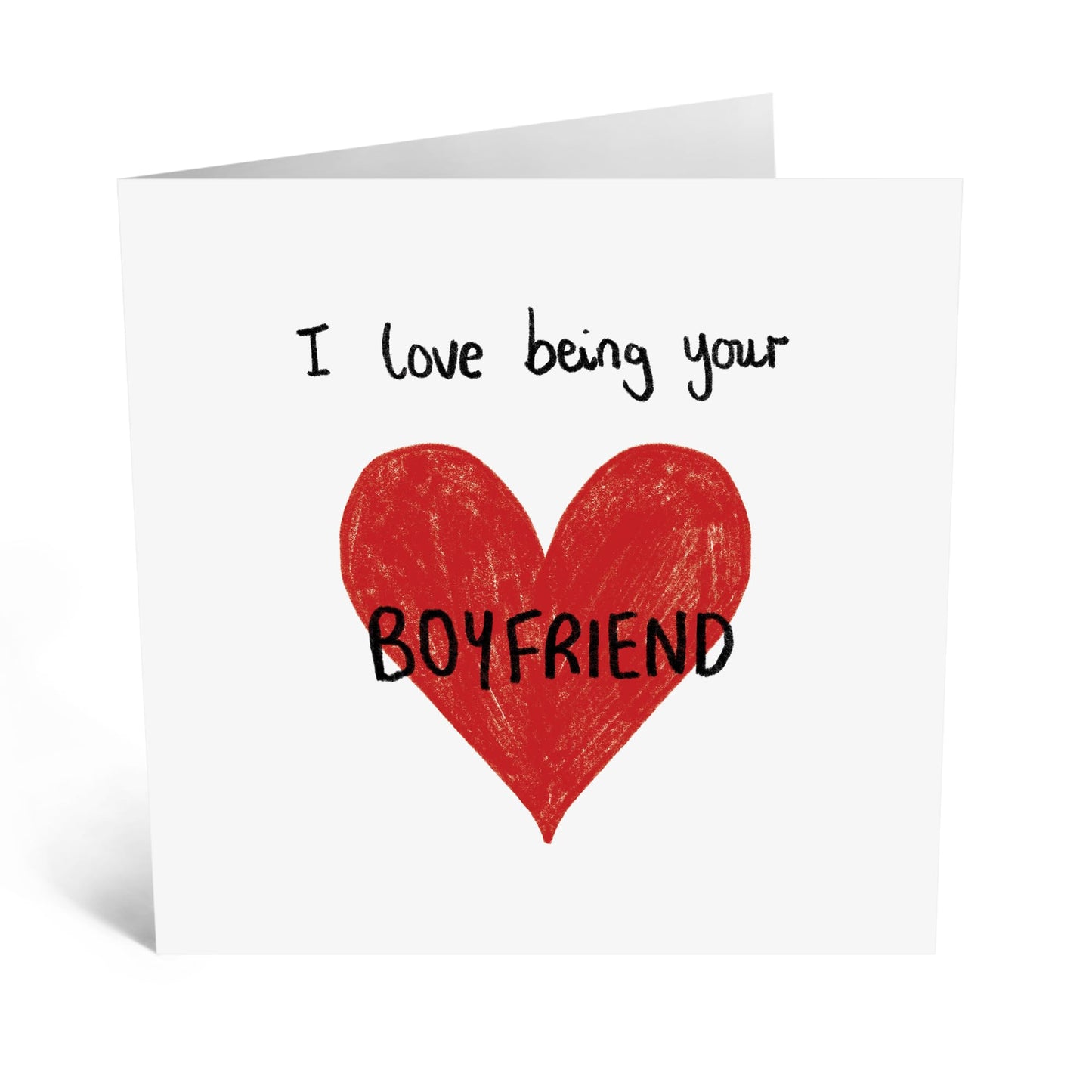 Greeting Card - 'LOVE BEING YOUR BOYFRIEND' - Perfect for Celebrating Your Special Someone - Ideal for Showing Affection to Your Partner - For Her on Any Occasion - Comes With Stickers By Central 23