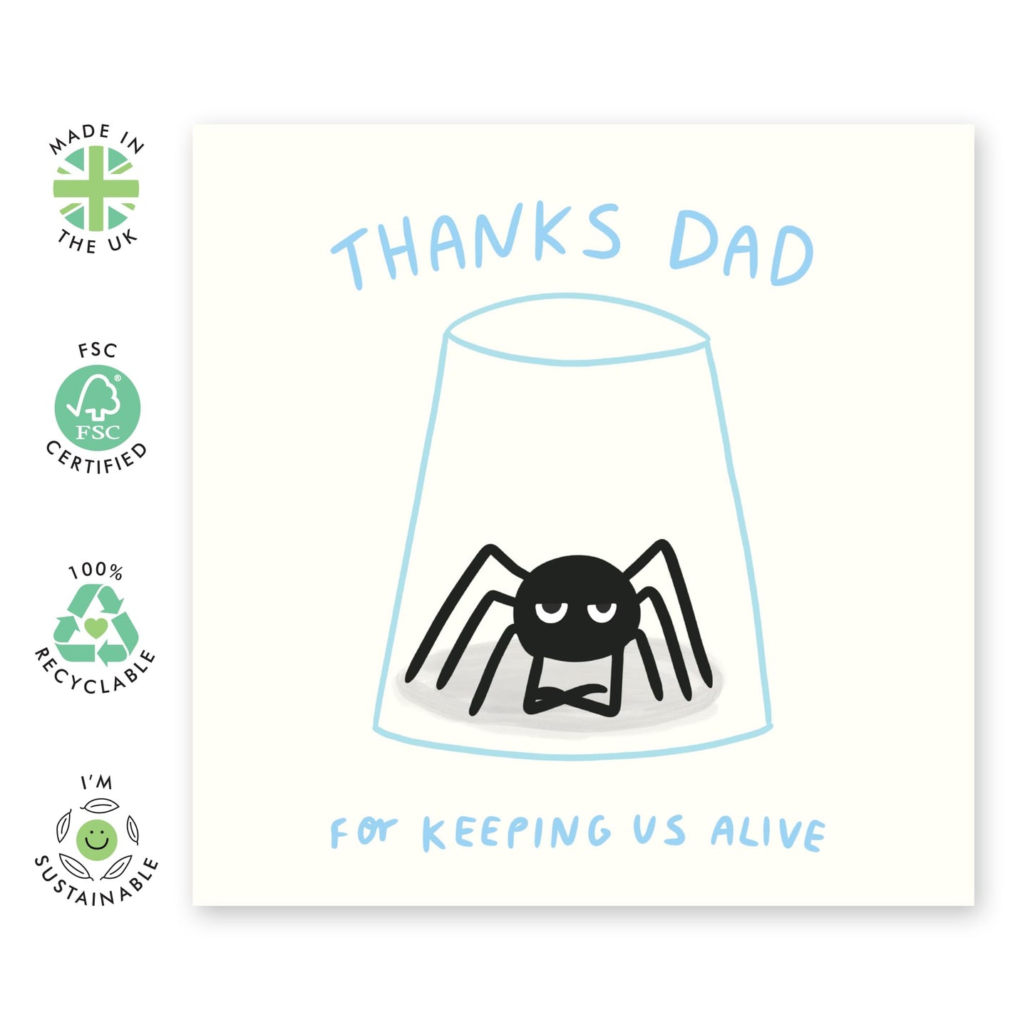 Birthday Cards For Dad From Son Daughter - Thanks Dad For Keeping Us Alive - Hilarious Father's Day Card For Dad - Jokes Pun Humour - Gifts For Men Pop Daddy - Comes With Fun Stickers By Central 23