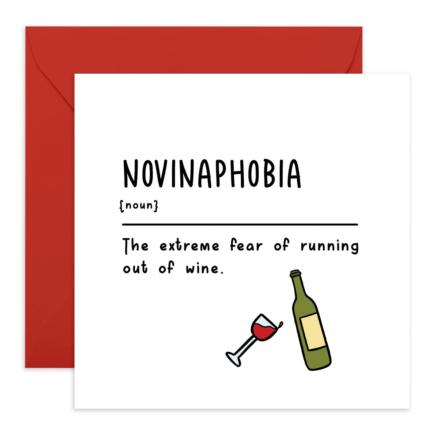 Hilarious Birthday Card - 'No Wine Phobia' - Gifts for Besties, BFFs, Best Friends, Sisters, Gals, Ladies, Her, Coworker, Colleagues, Cousin - Out Of Wine - Comes with Fun Stickers